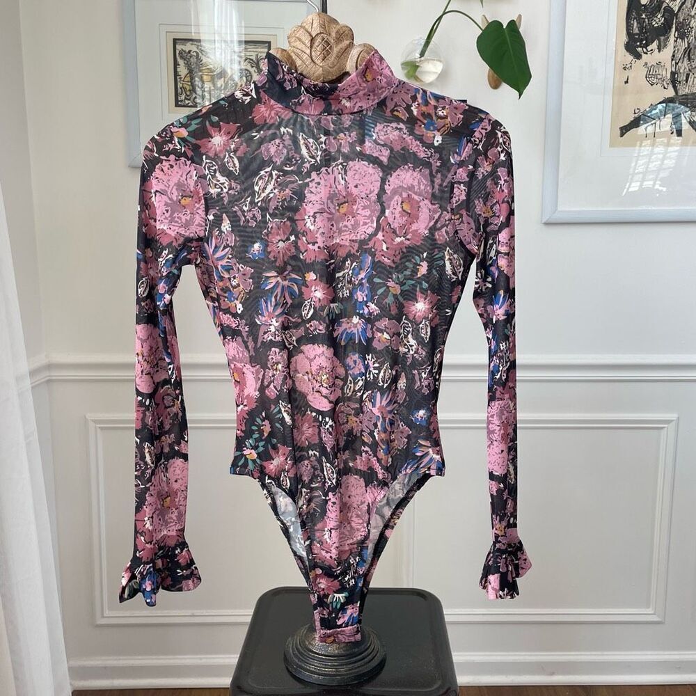 Cleobella Melanie Bodysuit Jolie Print Mesh Sheer S - Picture 2 of 9